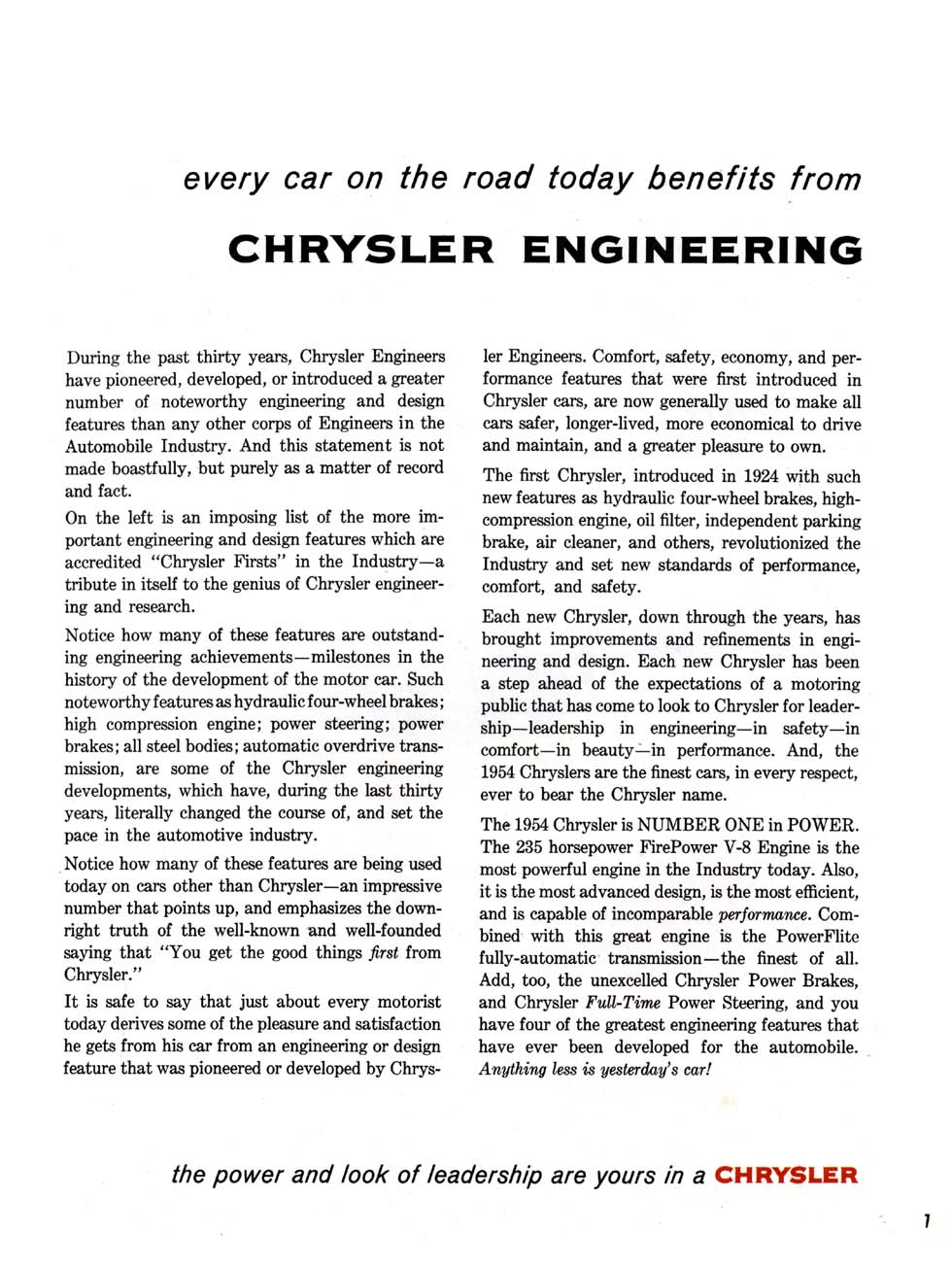 1954 Chrysler Engineering Brochure Page 9